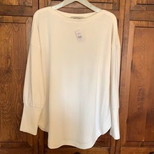 NWT LOFT Women’s Off White asymmetrical Knit Sweater